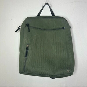 Elliott Lucca Olvera Neoprene Metro Backpack Diamond-Print Olive Green